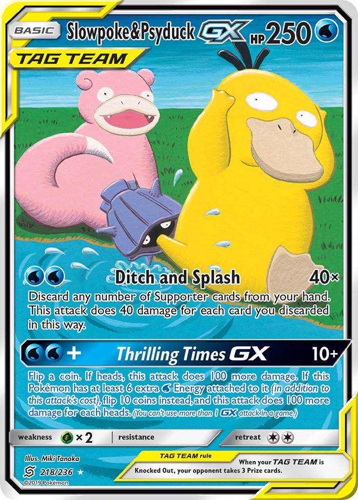 Carta Slowpoke e Psyduck GX