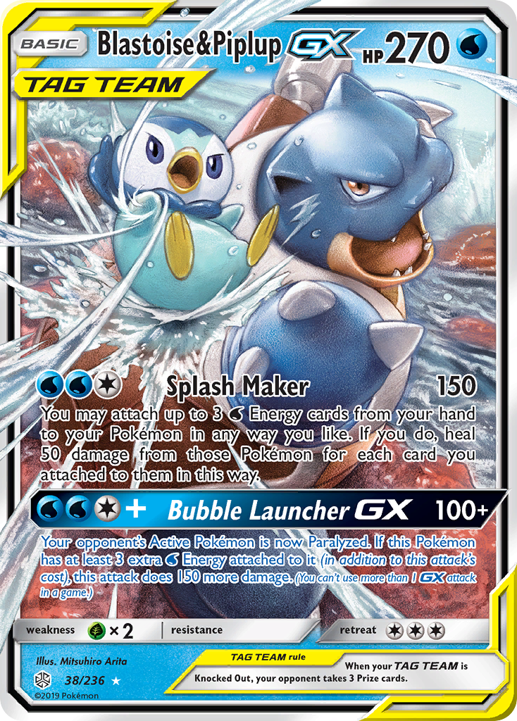 Carta Blastoise e Piplup GX