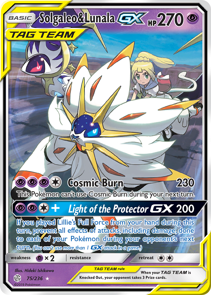 Carta Solgaleo e Lunala GX