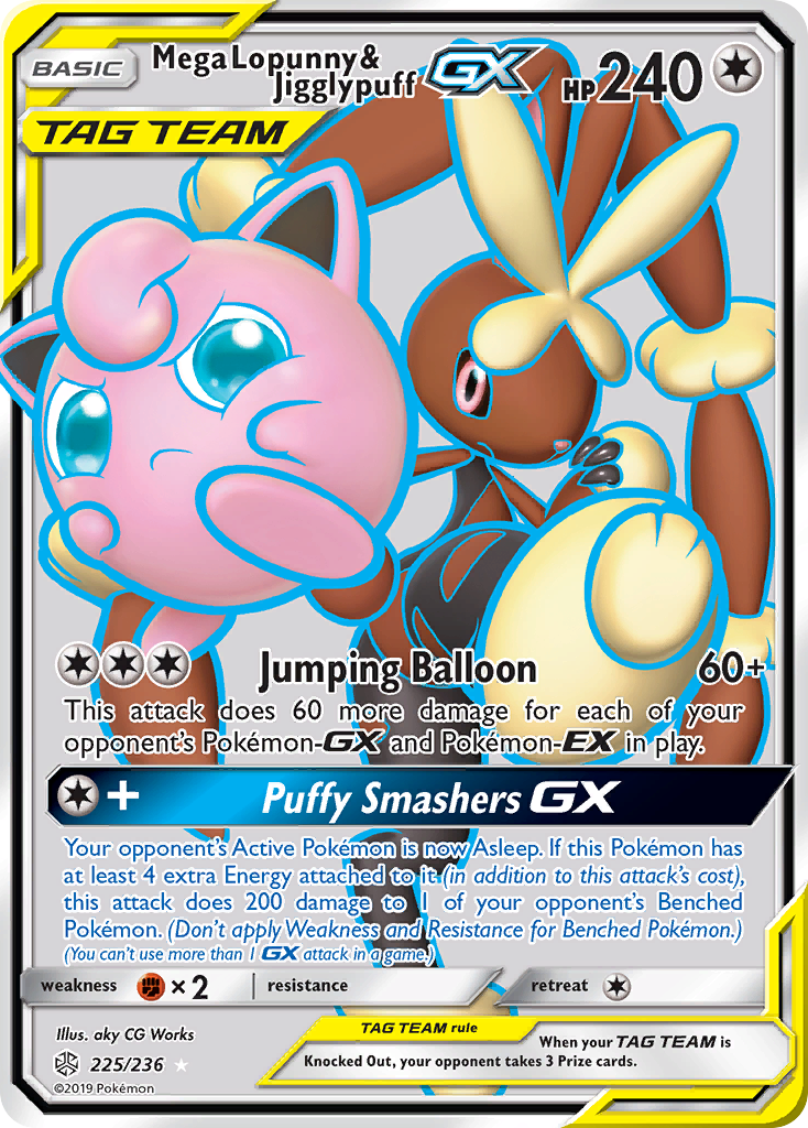 Carta Mega Lopunny e Jigglypuff GX
