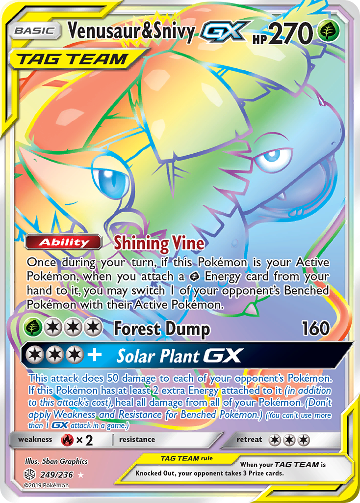 Carta Venusaur e Snivy GX