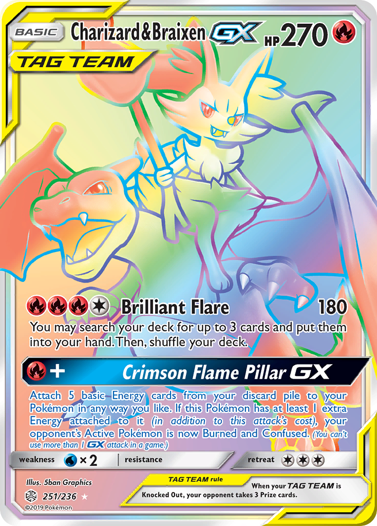 Carta Charizard e Braixen GX