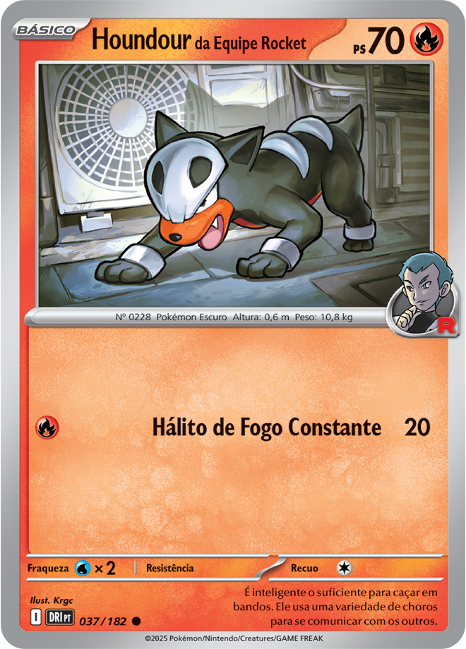 Carta Houndour da Equipe Rocket