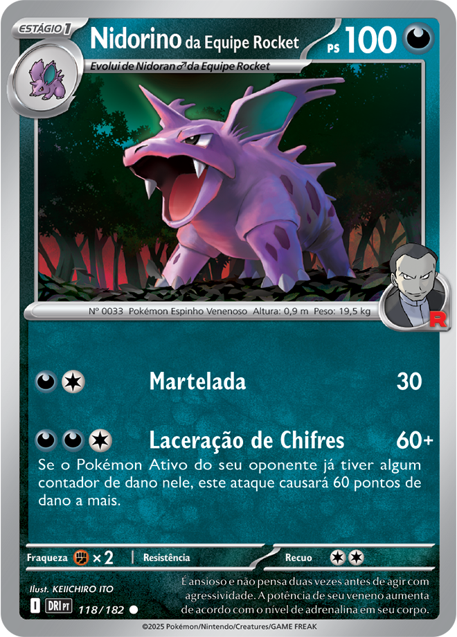 Carta Nidorino da Equipe Rocket
