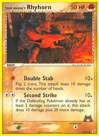 Carta Team Magma's Rhyhorn