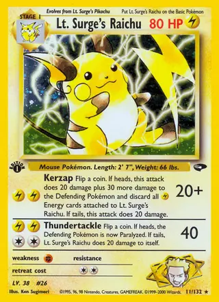 Carta Lt. Surge's Raichu