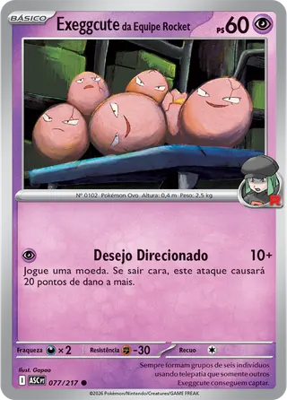 Carta Exeggcute da Equipe Rocket
