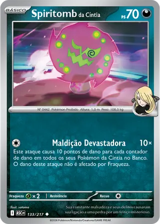 Carta Spiritomb da Cíntia