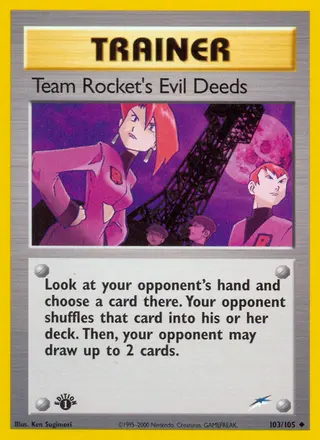 Carta Team Rocket's Evil Deeds