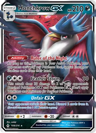 Carta Honchkrow GX
