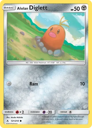 Carta Diglett de Alola