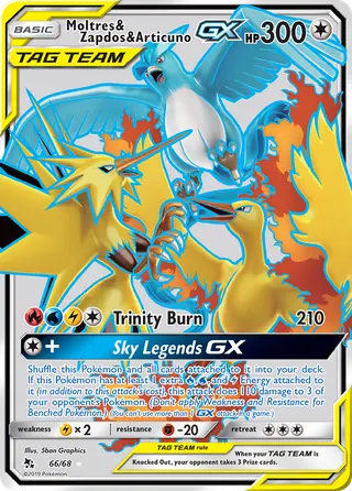 Carta Moltres & Zapdos & Articuno GX