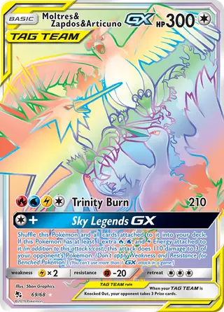 Carta Moltres & Zapdos & Articuno GX