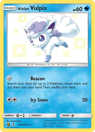Carta Alolan Vulpix