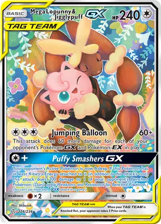 Carta Mega Lopunny e Jigglypuff GX