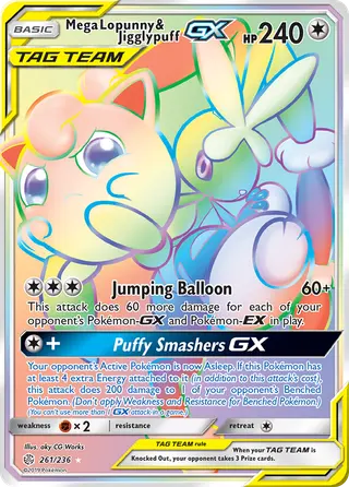 Carta Mega Lopunny e Jigglypuff GX