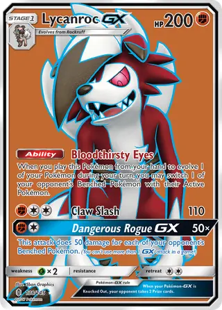 Carta Lycanroc GX