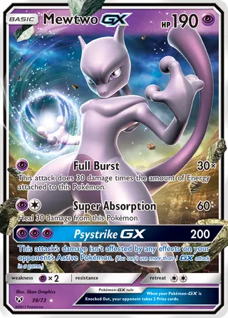 Carta Mewtwo GX