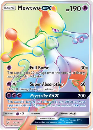Carta Mewtwo GX