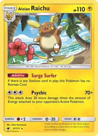 Carta Raichu de Alola