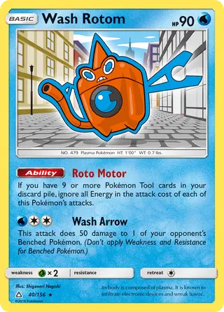 Carta Rotom Lavagem