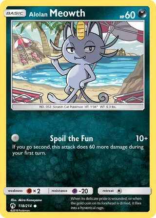 Carta Meowth de Alola