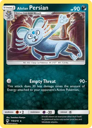 Carta Persian de Alola
