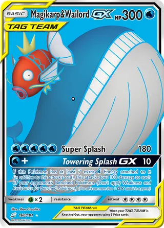 Carta Magikarp e Wailord GX