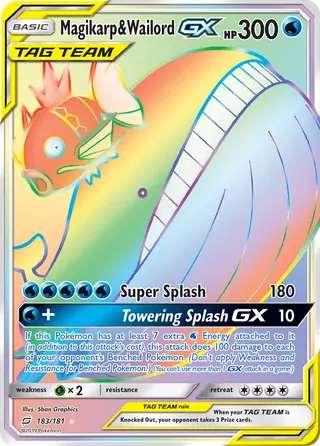 Carta Magikarp e Wailord GX