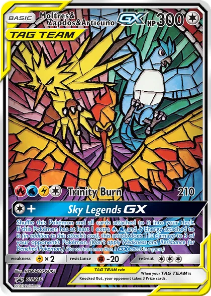 Carta Moltres & Zapdos & Articuno GX