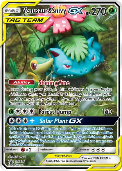 Carta Venusaur & Snivy GX