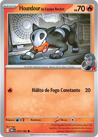 Carta Houndour da Equipe Rocket