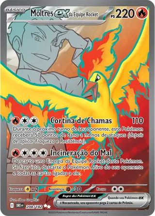 Carta Moltres ex da Equipe Rocket