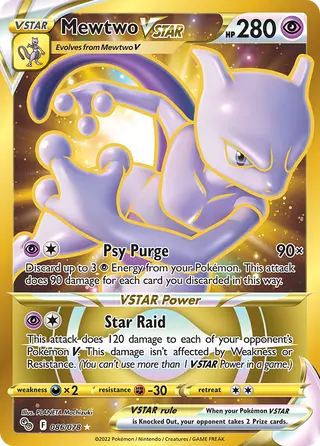 Carta Mewtwo V-ASTRO