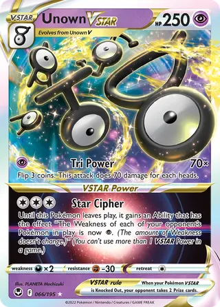 Carta Unown V-ASTRO
