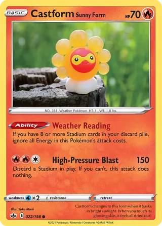 Carta Castform Forma Ensolarada
