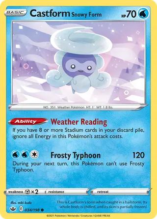 Carta Castform Forma Nevada