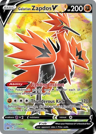 Carta Zapdos de Galar V