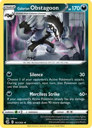 Carta Obstagoon de Galar