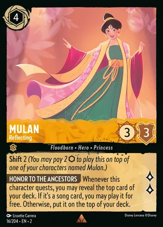 Carta Mulan - Reflecting