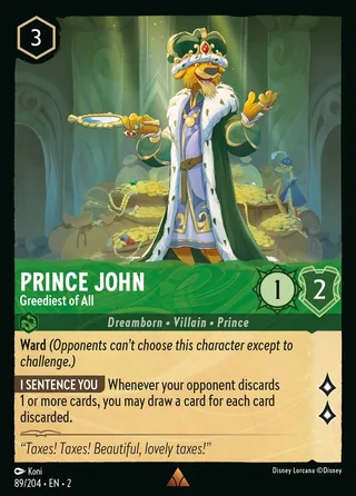 Carta Prince John - Greediest of All