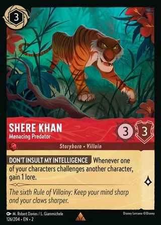 Carta Shere Khan - Menacing Predator