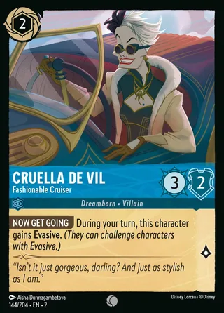 Carta Cruella De Vil - Fashionable Cruiser